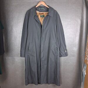 Ralph Lauren Coat Mens 40R Trench Long Wool Lined Rain Repellent Vintage Classic